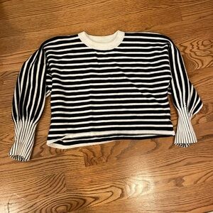 Anthropology black and white cozy sweater size small